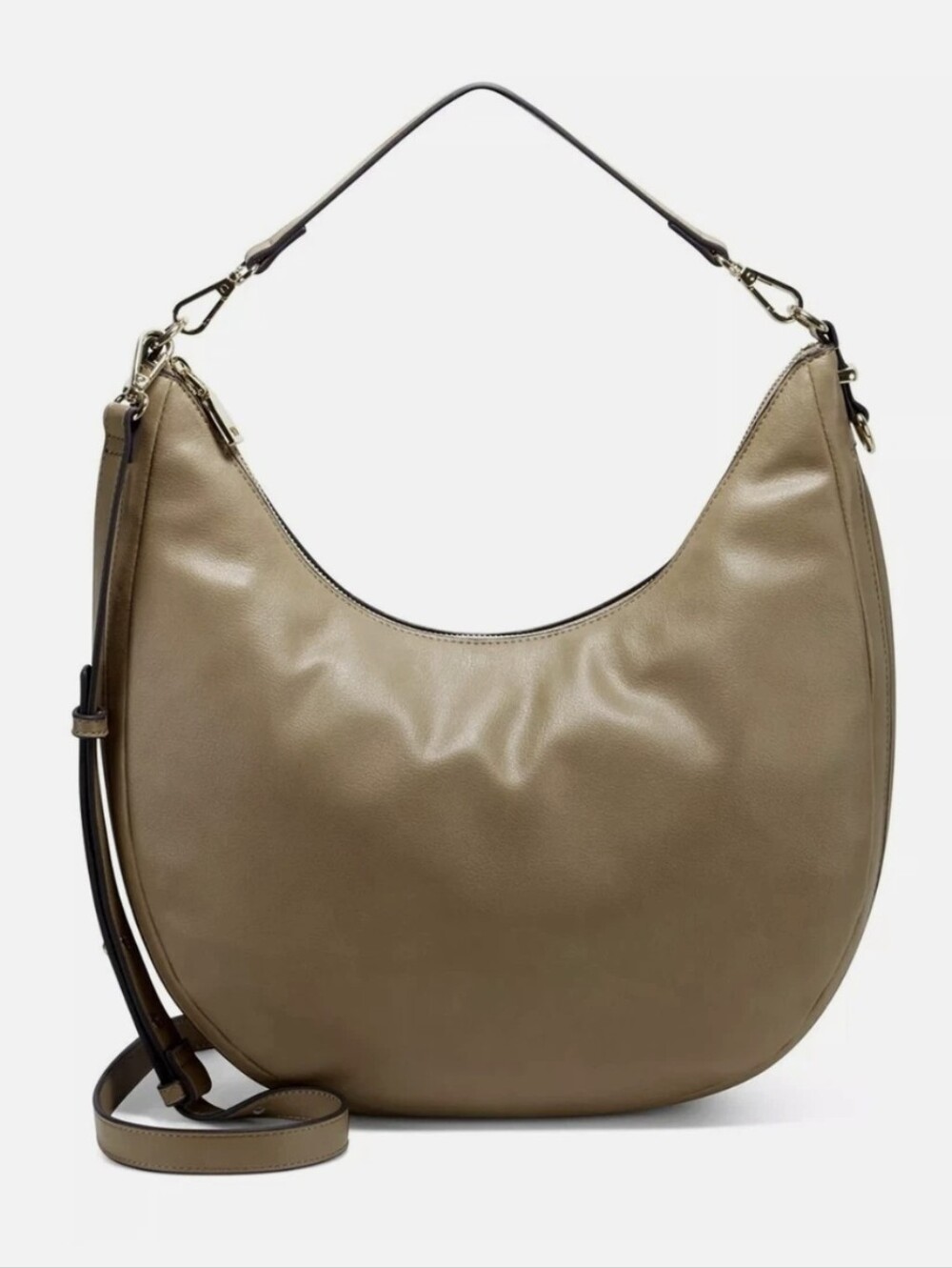 INC Kolleene faux-leather expandable women's LG hobo crossbody bag CAMEL/TAN NWT